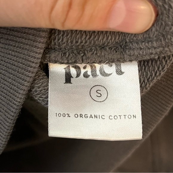 Pact Organic Cotton Charcoal  Crewneck Sweater size Small - Picture 4 of 10